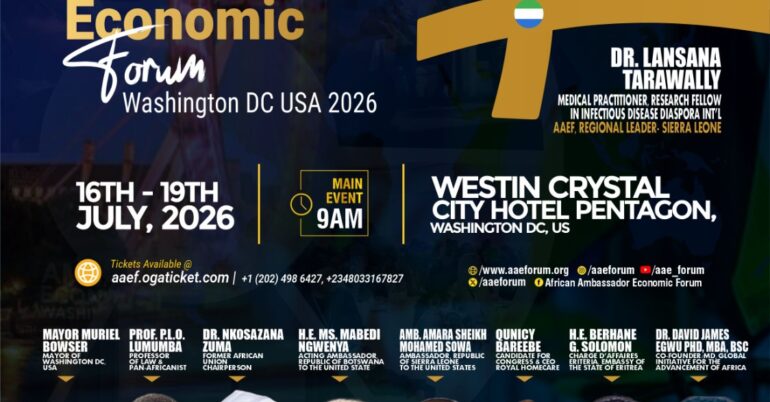 Dr. Lansana Tarawally Set To speak at the African Ambassadors economic Forum Washingto DC, USA