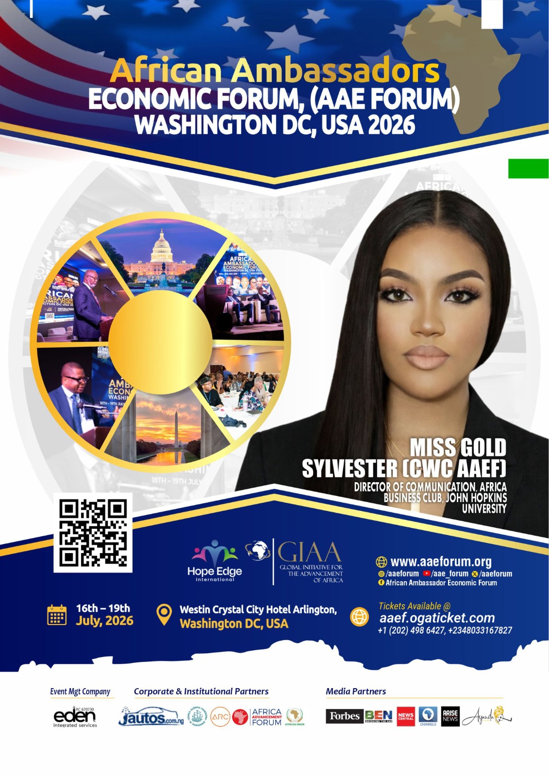 Miss Gold Sylvester Set To speak At the African Ambassadors Economic Forum Washington DC, USA Miss Gold Sylvester Set To speak At the African Ambassadors Economic Forum Washington DC, USA