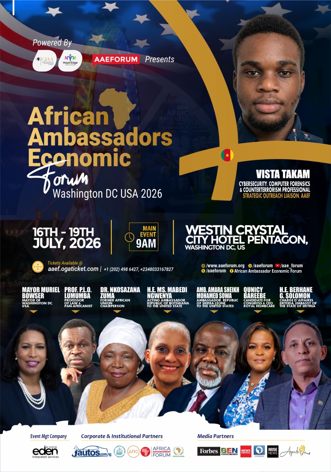 Vista Taka Set To speak at the African Ambassadors economic Forum Washingto DC, USA